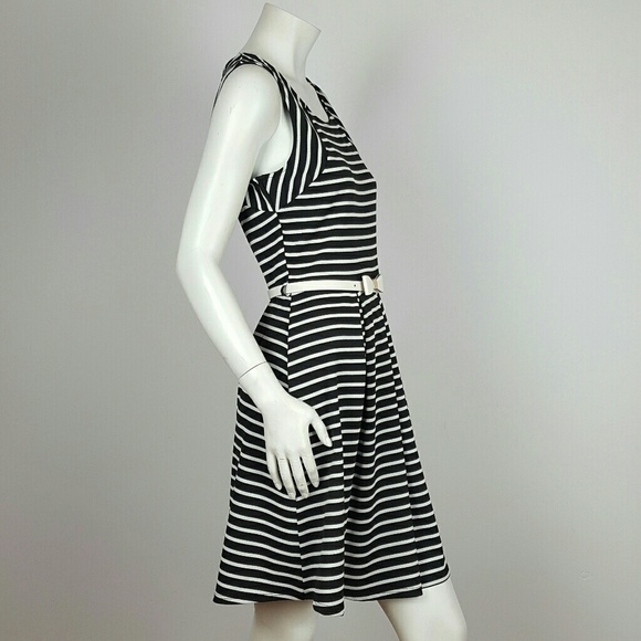 WOMEN'S DRESS STRIPED WHITE/BLACK  1XL - Picture 4 of 4
